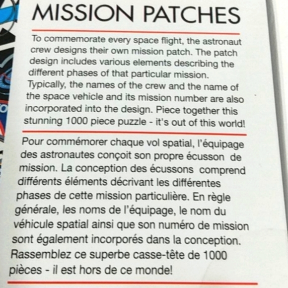 AQUARIUS NASA MISSION PATCHES PUZZLE 20x28 NIB - Picture 6 of 8